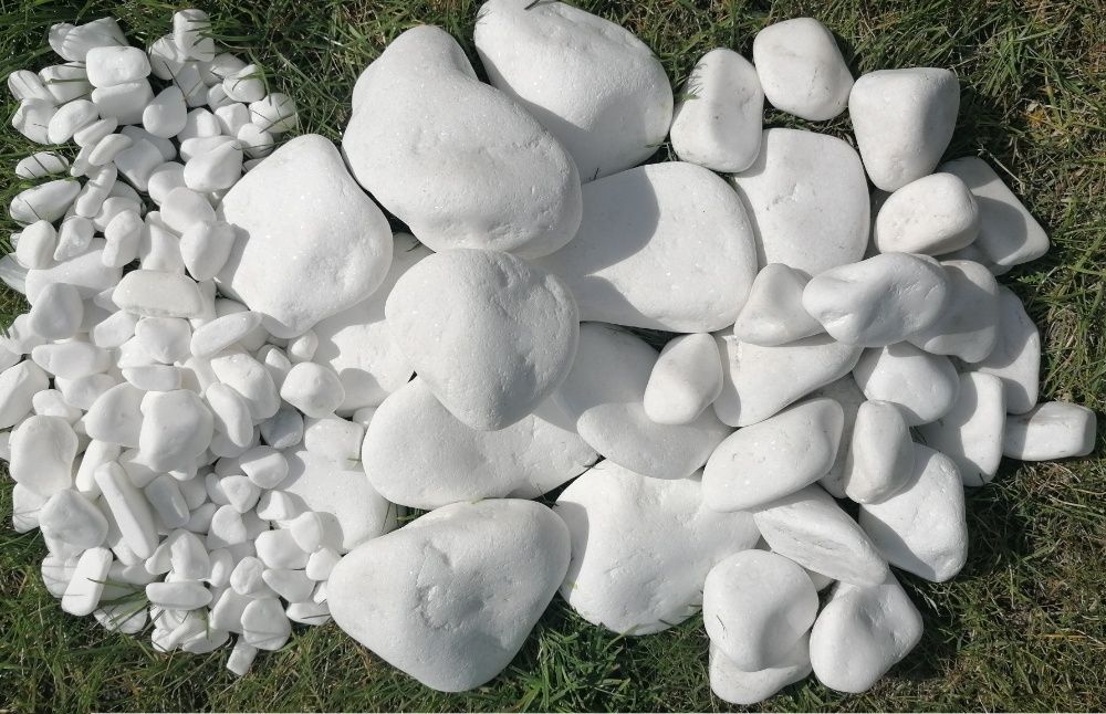 Kamień Ozdobny Otoczak Grecki Thassos Śnieżnobiały 25 kg. Dekoracyjny