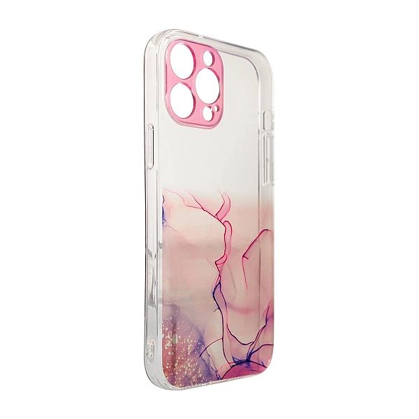 Marble Case etui do iPhone 12 Pro żelowy pokrowiec marmur różowy