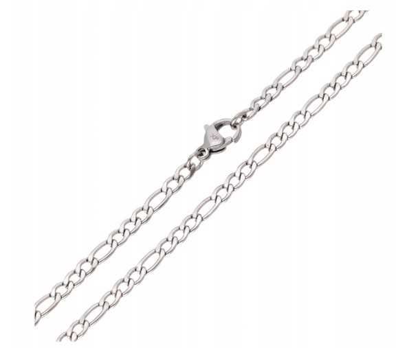 Łańcuszek srebrny FIGARO 50 CM 3 mm stal chirurgiczna L26