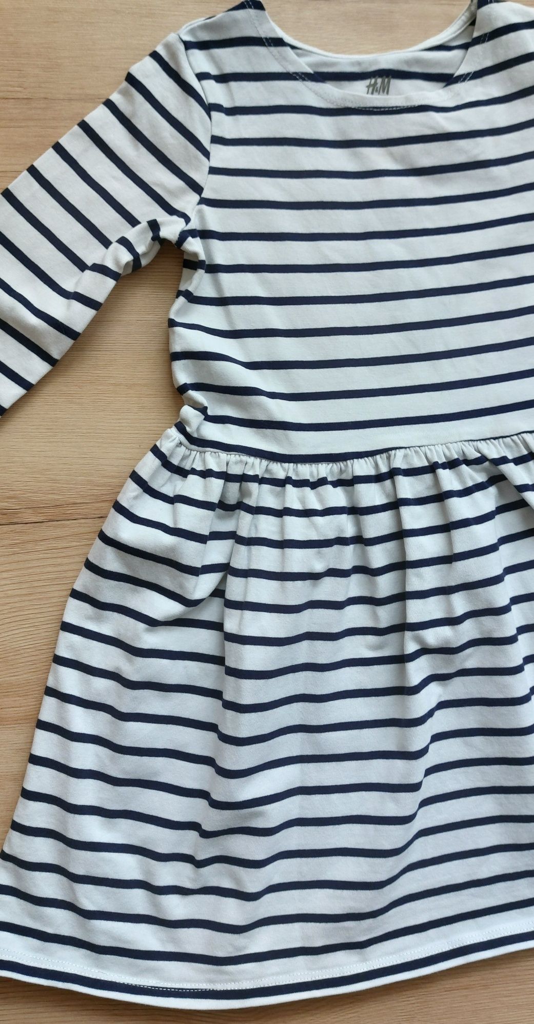 Sukienka dł rękaw h&m  98/104 hm w paski