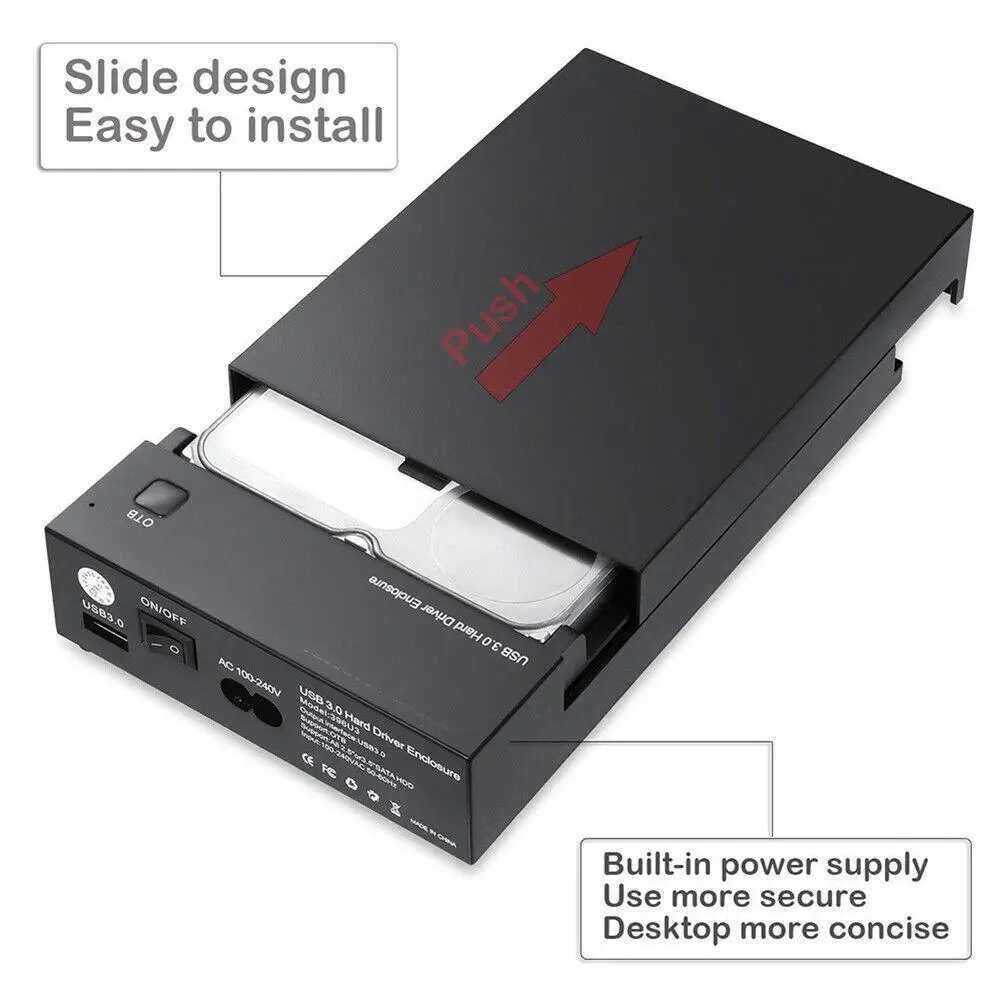Корпус карман для внешнего жесткого диска USB 3.0 SATA III 2,5/3,5 SSD