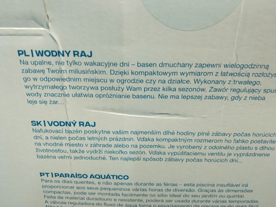 Za rok a może na jesień Basen dmuchany nowy