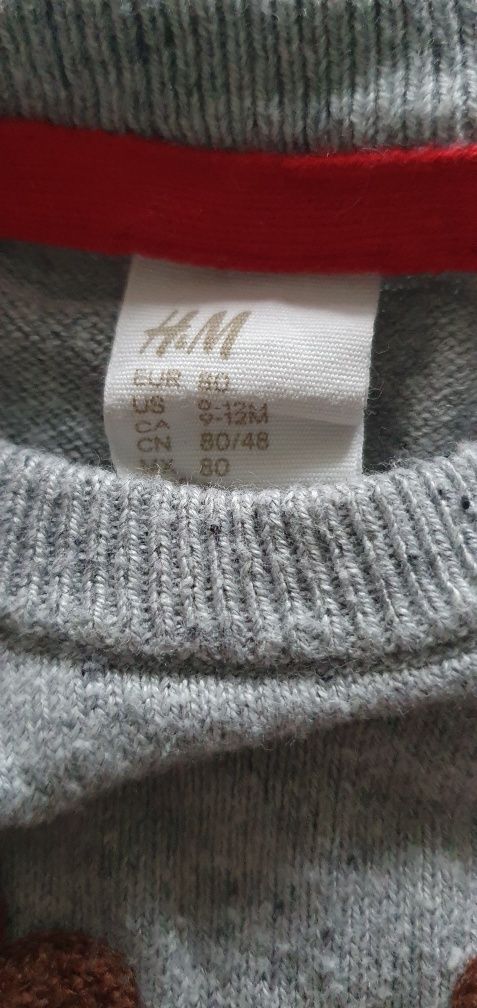 Świąteczny sweterek renifer H&M r.80