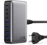 GaN III Stacja szybkiego ładowania USB-A/USB C 200W 8 portów USB