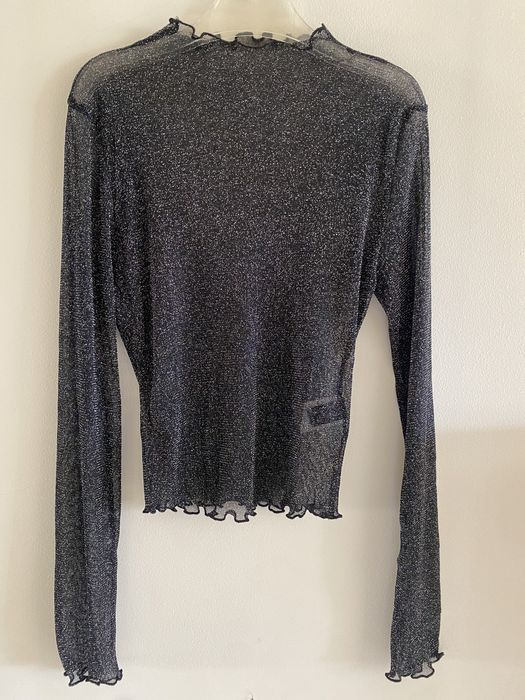 Top preto com brilho Shein