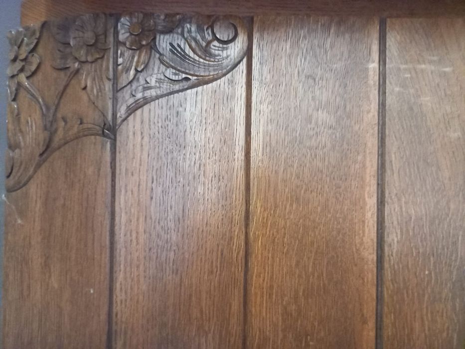 Szafa Antyk Lata 50 z Lustrem Rzezbienia Drzwi Trzydrzwiowa