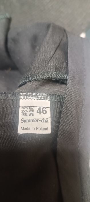 Garnitur męski trzyczęściowy 46/170 czarny w prążki Summer Cha/stan id