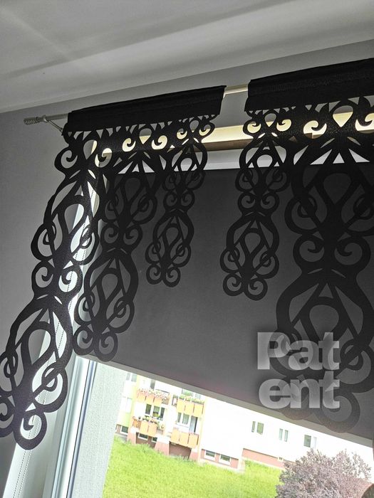 Firana panele ekranowe 60x100 cm żakardowe 2 sztuki na okno czarne