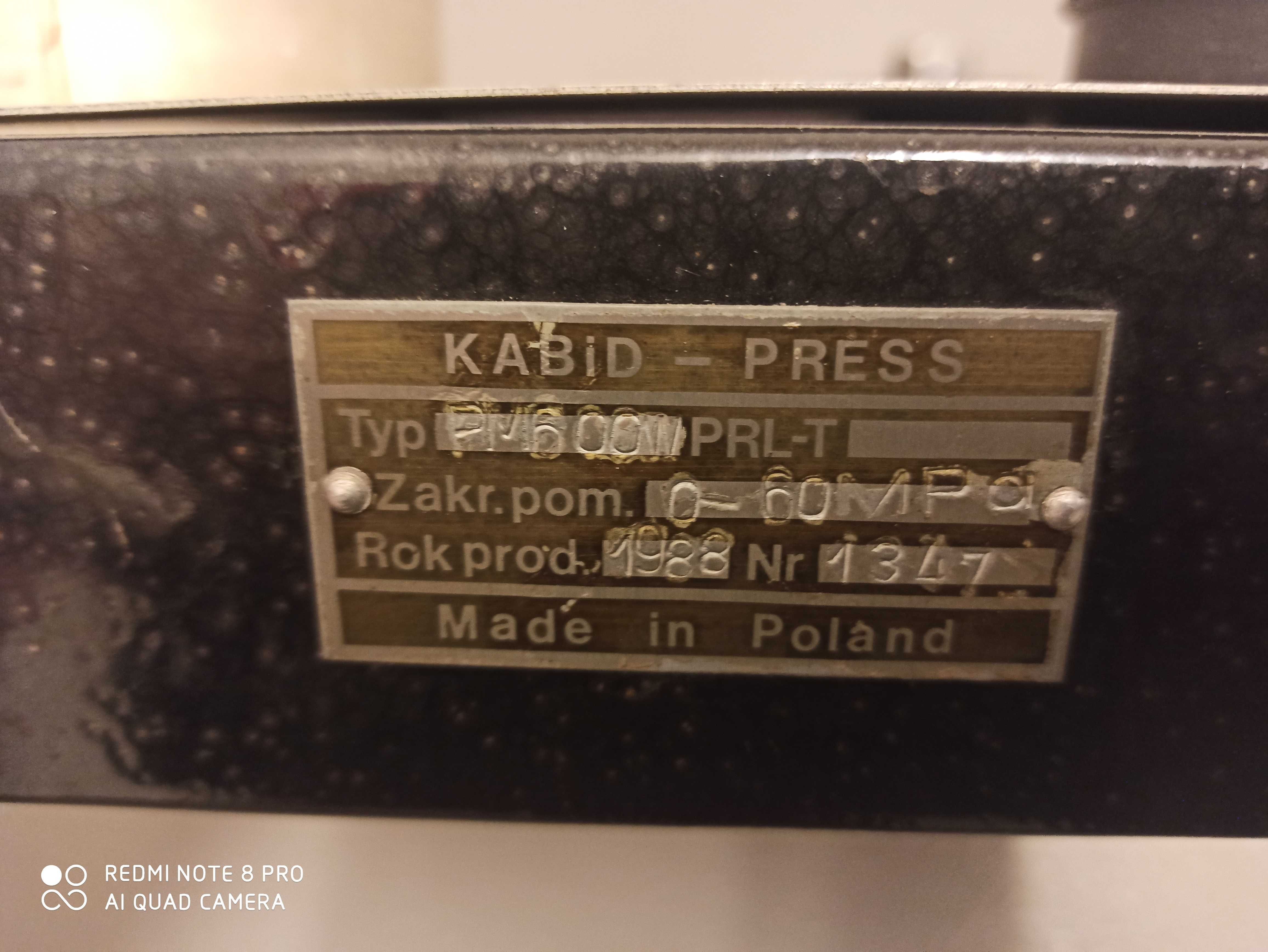 Kabid press PM 600 W wzorcowanie manometrów