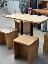 Mesa + 4 bancos em madeira ID256