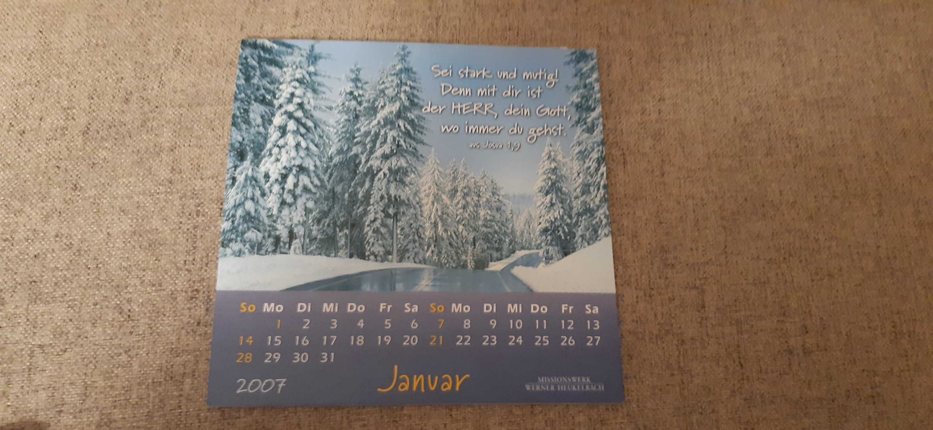 stary kalendarz niemiecki z 2007 roku z kartkami pocztowymi pocztówki