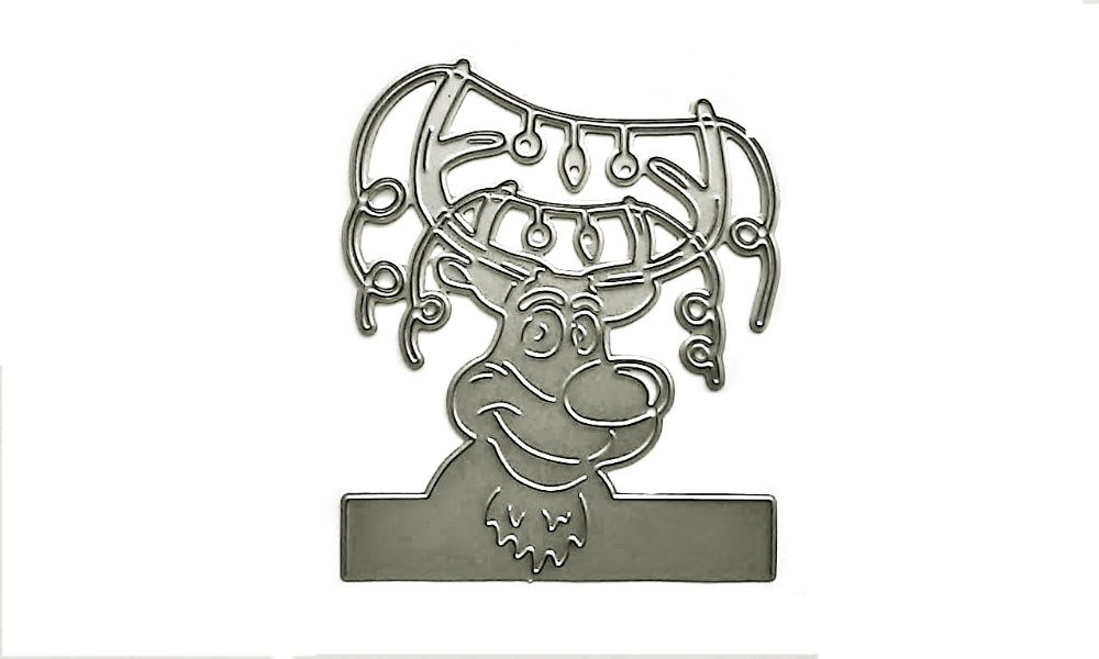 Wykrojnik wesoły RENIFER z lampkami *Boże Narodzenie*