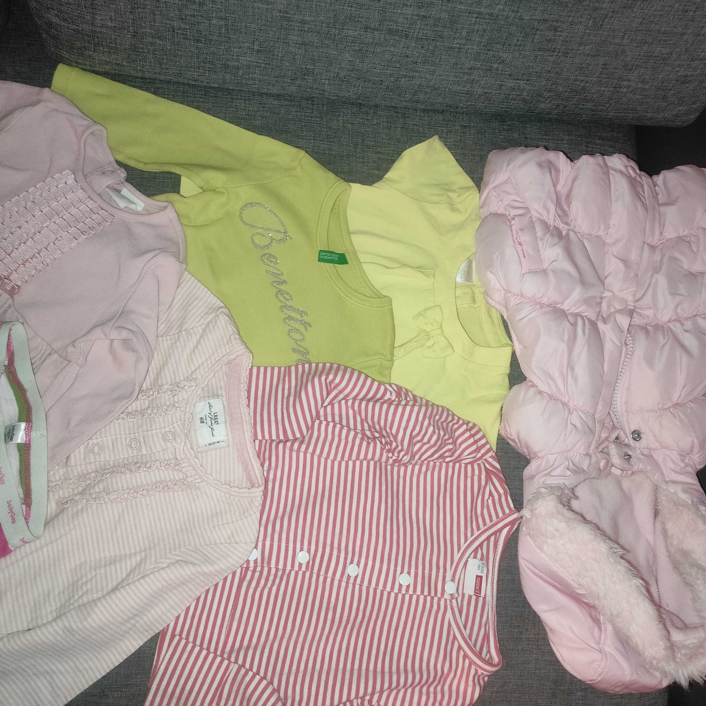 Zestaw dla dziewczynki 80 cm, 9-12 m-cy. Gap,Zara Benetton. Kamizelka.