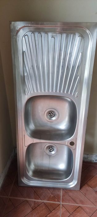 Lava louça 2 Pias inox com escorredor