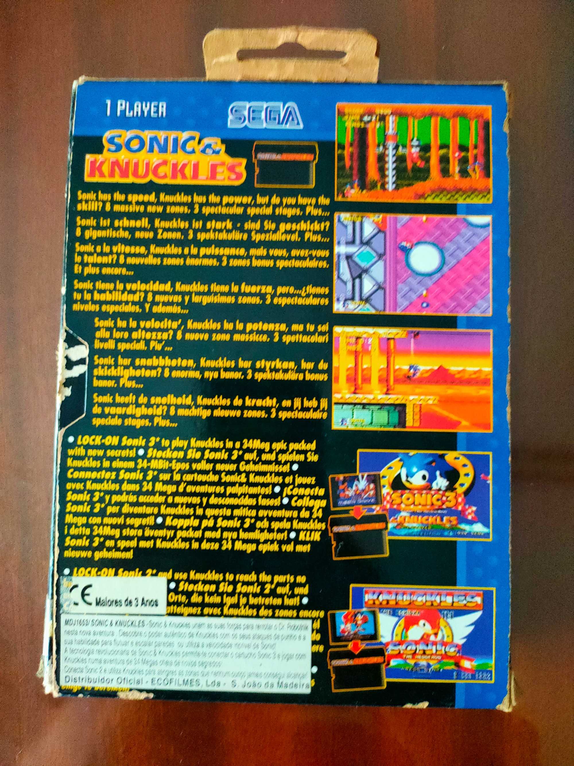 Sonic knuckles Mega Drive impecável