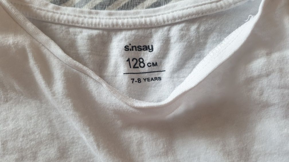 Biała koszulka tshirt 128