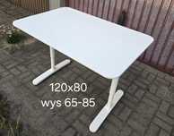 Biurko regulowane Ikea Bekant biale 120x80
