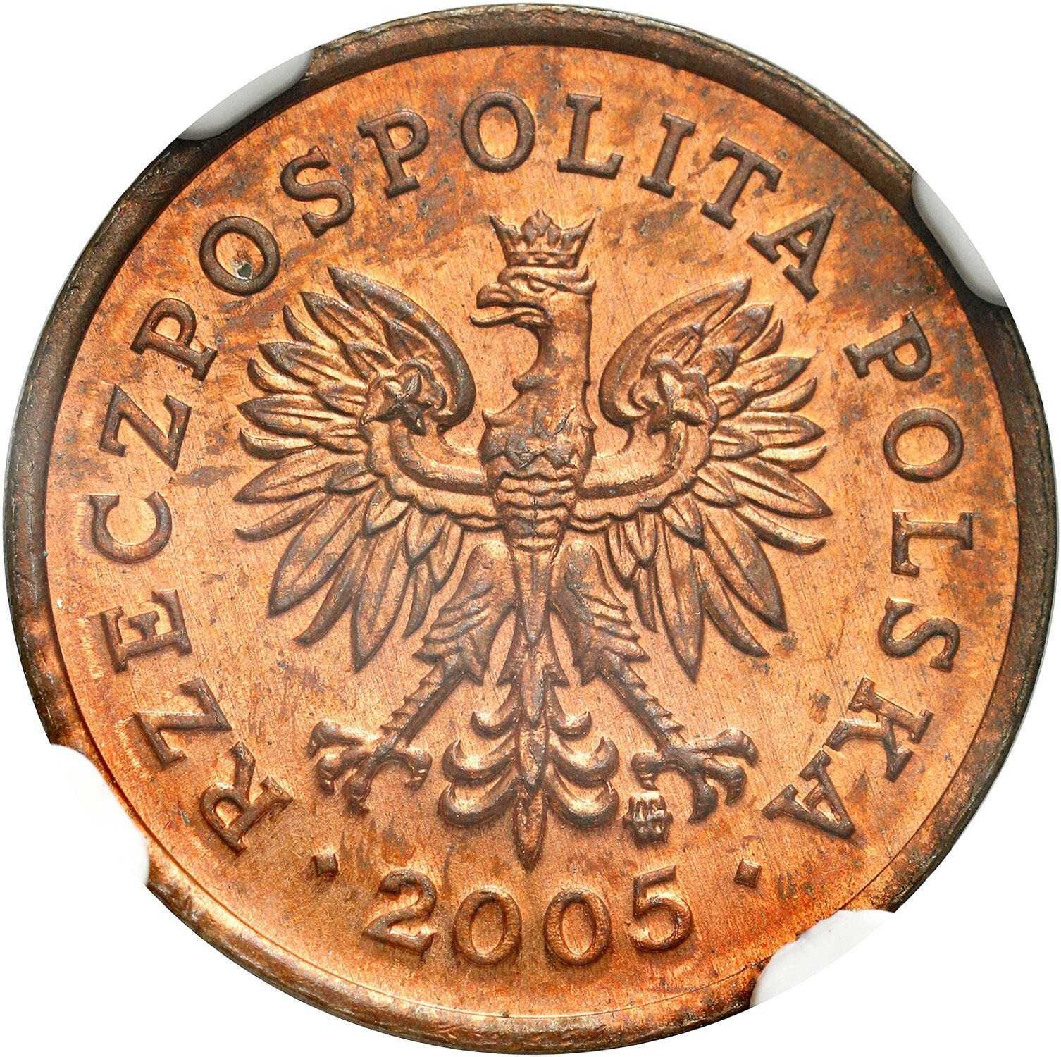 Próba Technologiczna Brąz 10 groszy 2006 NGC MS63 - Bardzo Rzadkie