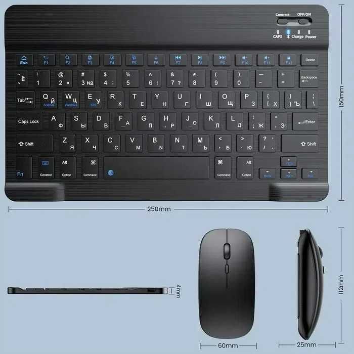 Беспроводная клавиатура с мышью, стилусом для ПК, планшета нов.