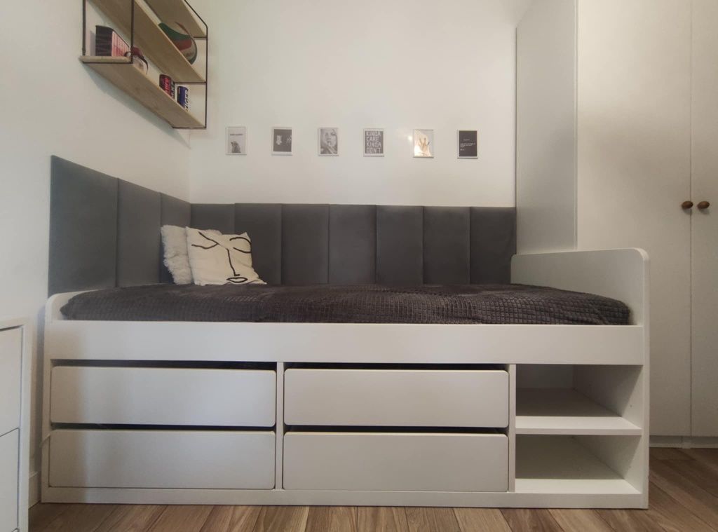 Rama łóżka SLÄKT IKEA z szufladami
