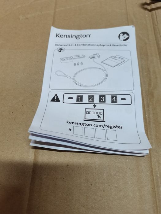 Kensington linka zabezpieczająca kradzież laptopa 3w1 szyfrowa