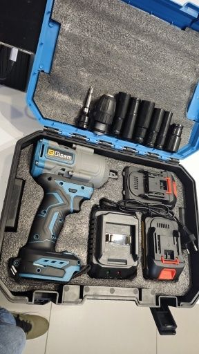 Klucz udarowy elektryczny GISAM 2000 + 2x bateria + walizka + zestaw