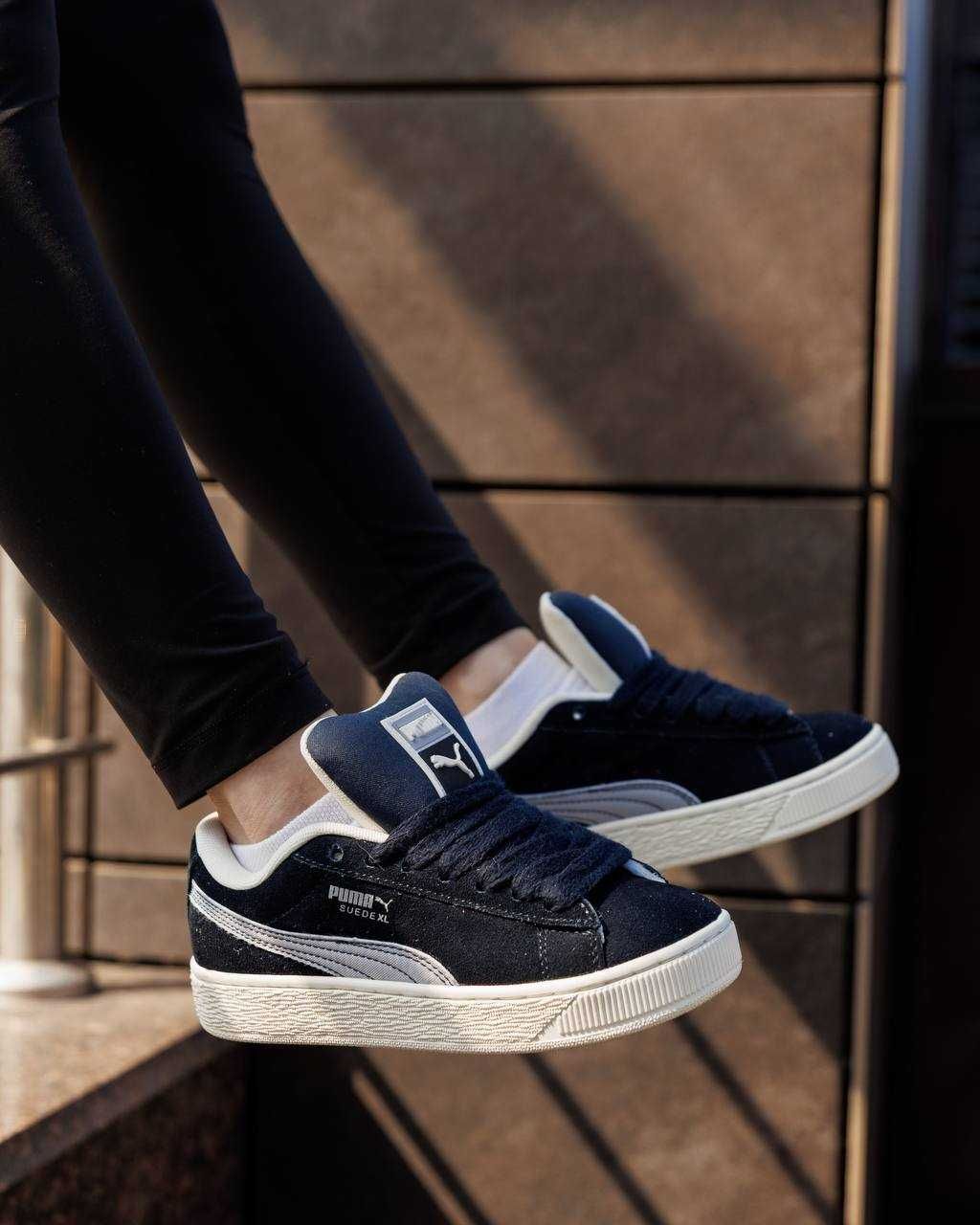 Жіночі кросівки Puma Suede XL синій з білим PM031 ЯКІСТЬ