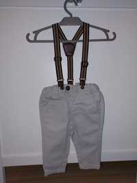Spodnie siwe z szelkami Pepco 80 cm dla chłopca