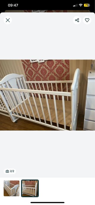 Дитяче ліжечко з матрацом