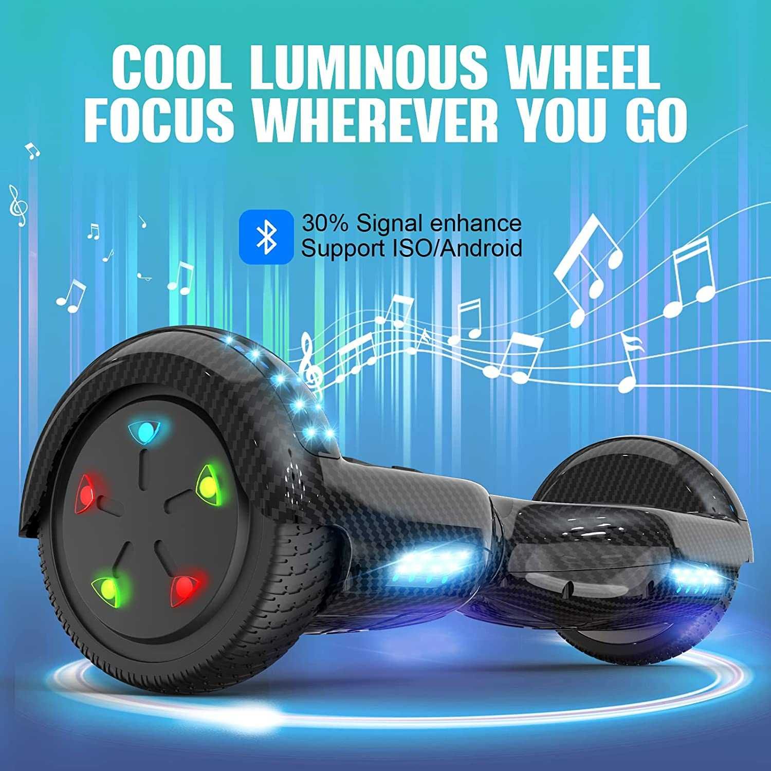 Hoverboard, 2 rodas, com luzes LED Bluetooth novo