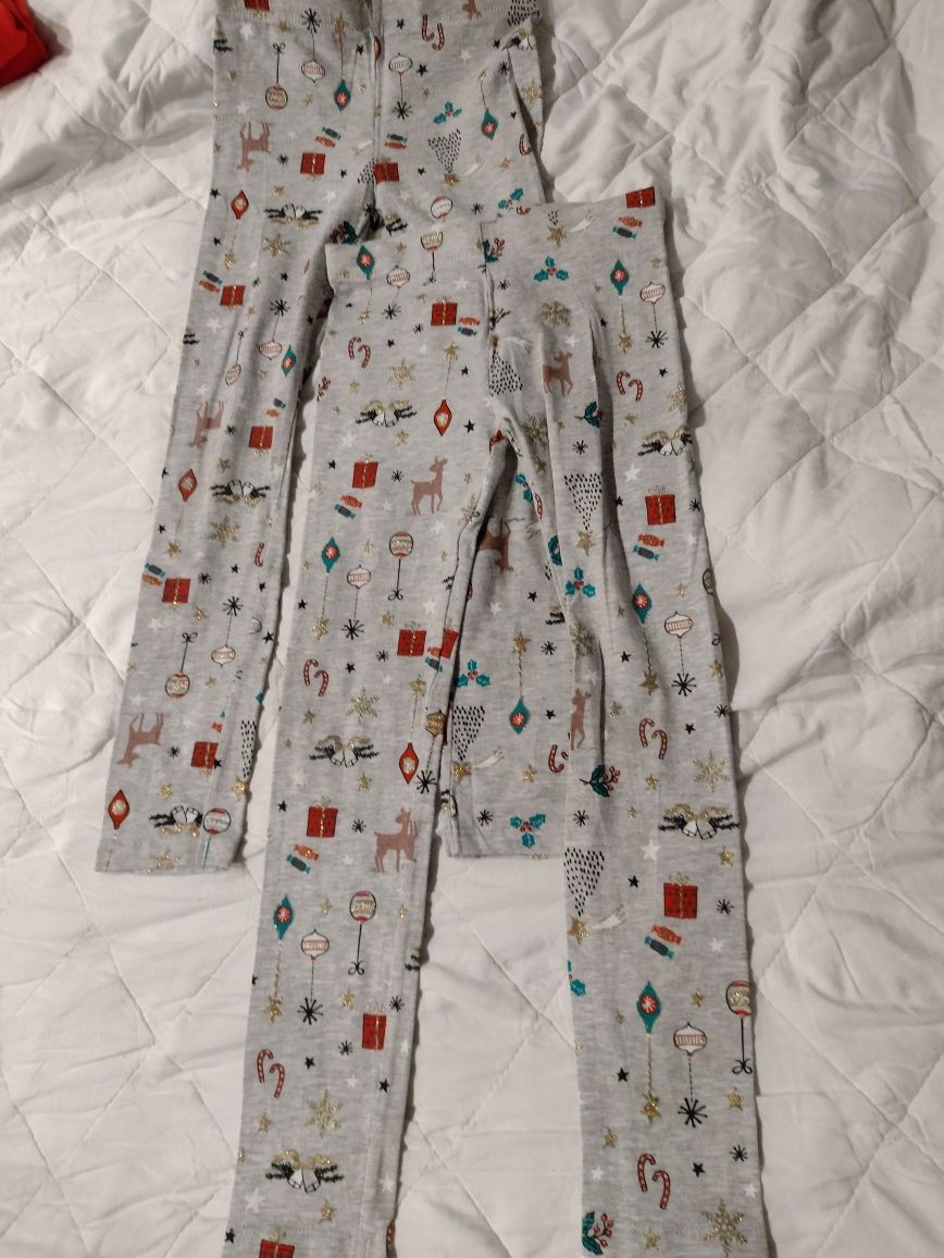 Legginsy świąteczne 2szt 128cm