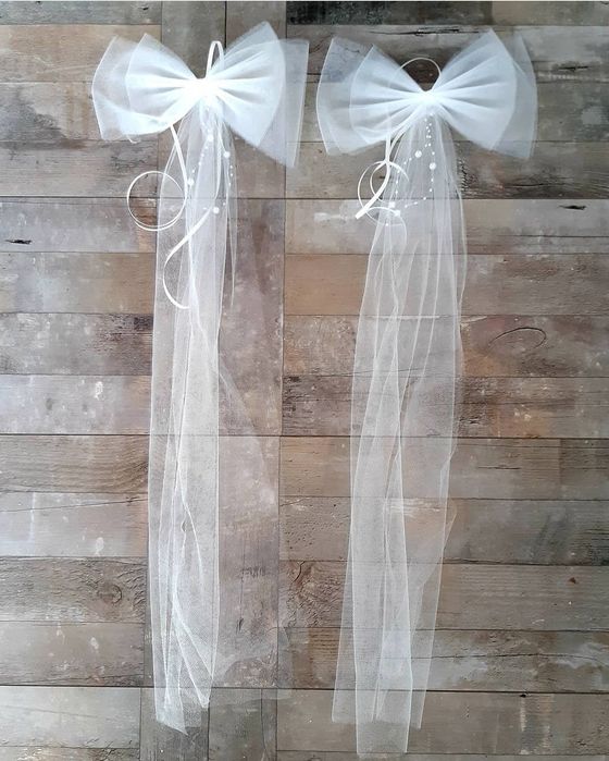 20 nowych kokard 30x70 białych