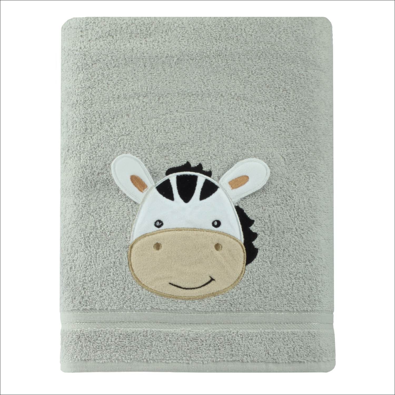 Szary Ręcznik Kąpielowy Dla Dzieci 50X90 Zebra