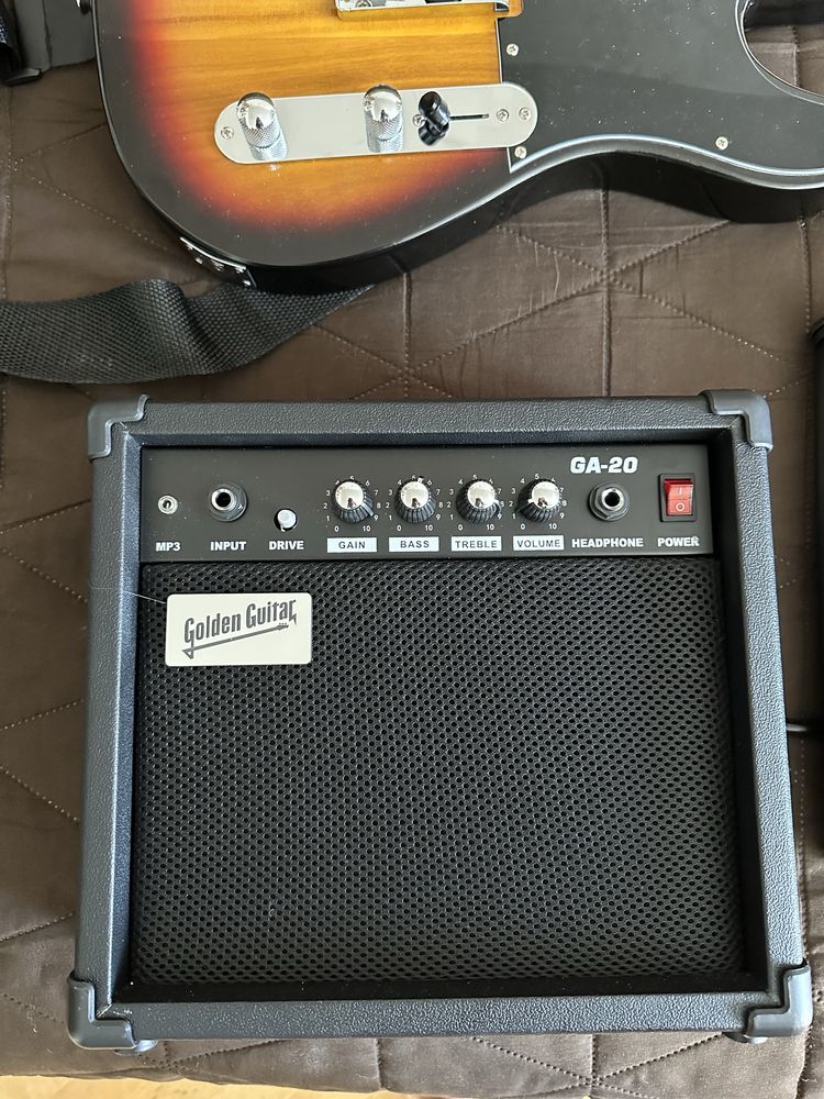Gitara elektryczna zestaw ze wzmacniaczem i dodatkami dla dziecka