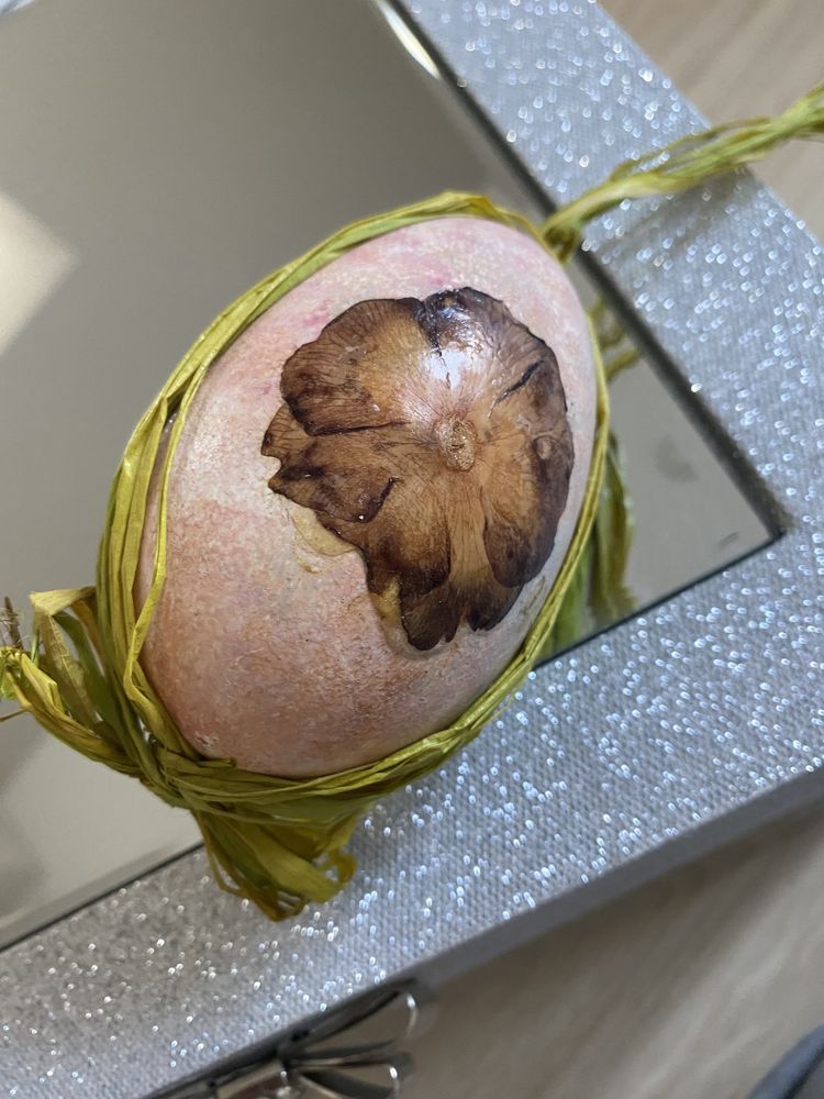 jajko gęsi pisanka Decoupage ręcznie wykonane dekoracja na Wielkanoc