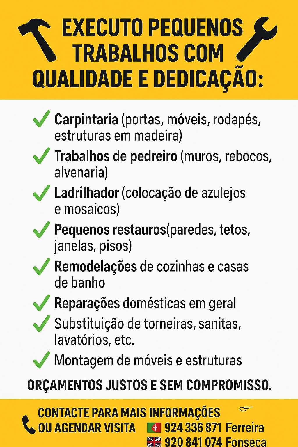 Pequenos restauros e remodelações em sua casa