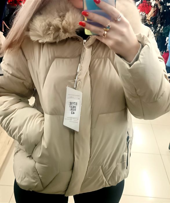 Стильный пуховик,парка,куртка удлиненная женская на меху