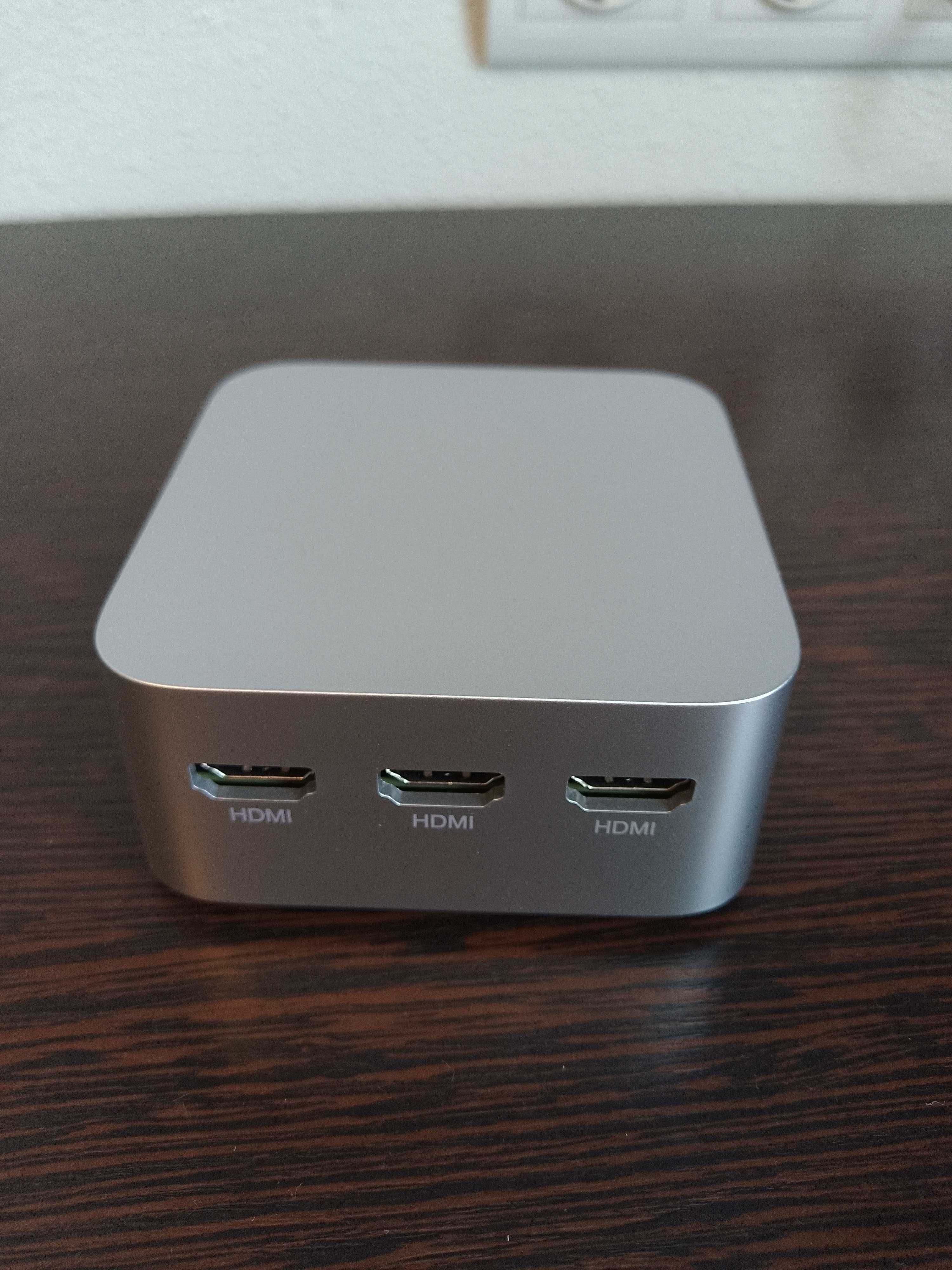 Мини пк компьютер N100 16Гб RAM 512 M2.SSD 3xHDMI 2xLAN 3xUSB 3.0
