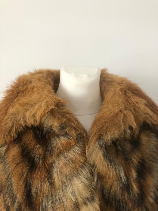 Futro futerko z lisa używane rude rozmiar 38 36 w paski długie