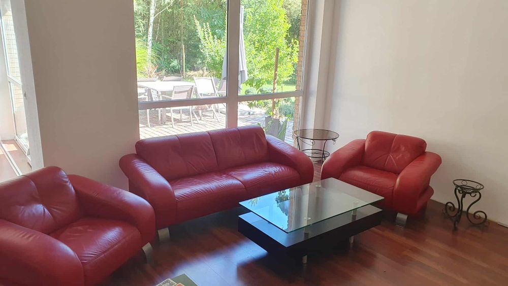 Zestaw mebli wypoczynkowych skórzany, fotele kanapa