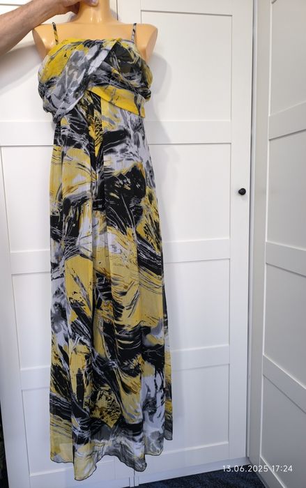 Sukienka 12 L 40 na ramiączkach długa maxi elegancka wizytowa codzienn