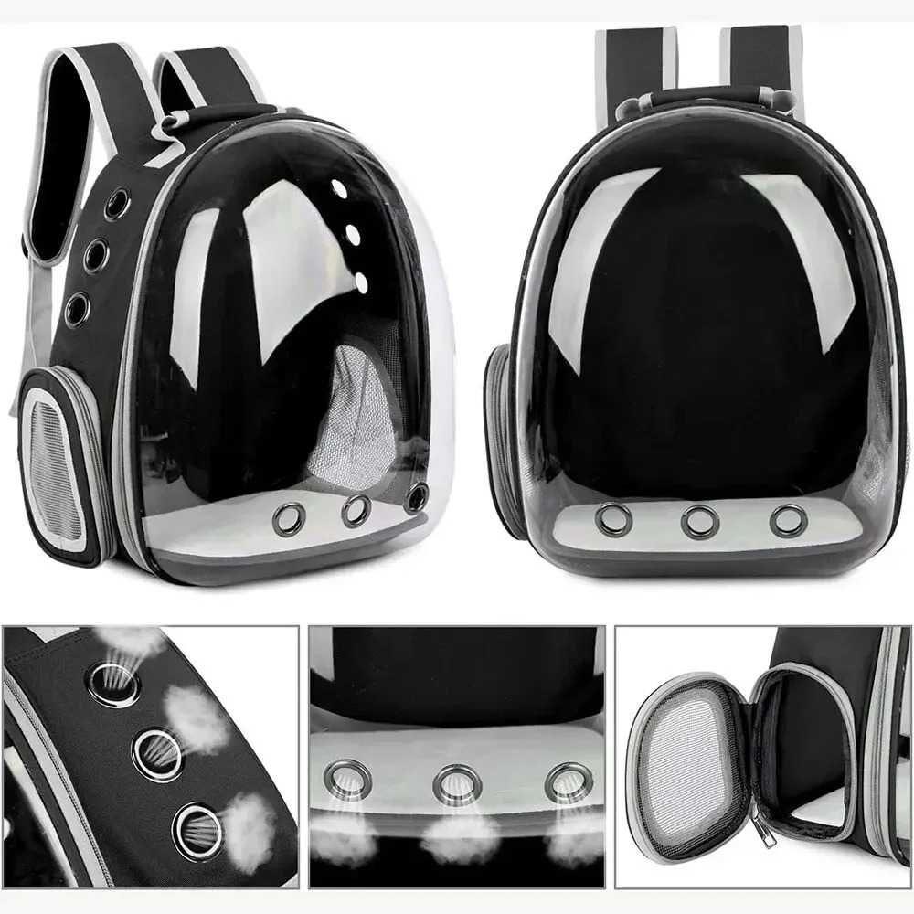 Portátil e Transparente Espaço Cápsulas, Mochila Respirável, gato
