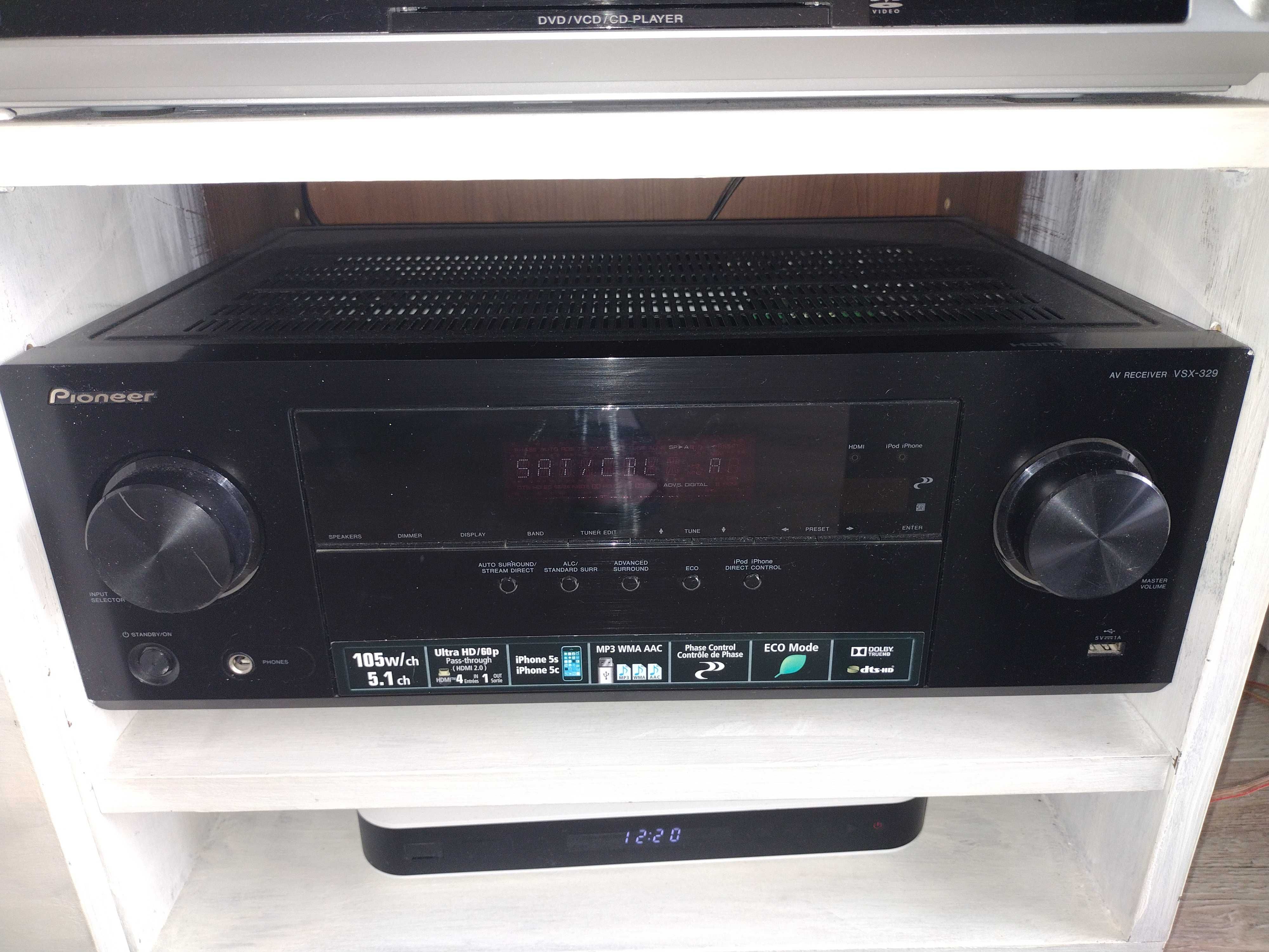 Kino domowe 5+1 (subwoofer aktywnym) i  amplitunerem Pioneer VSX329