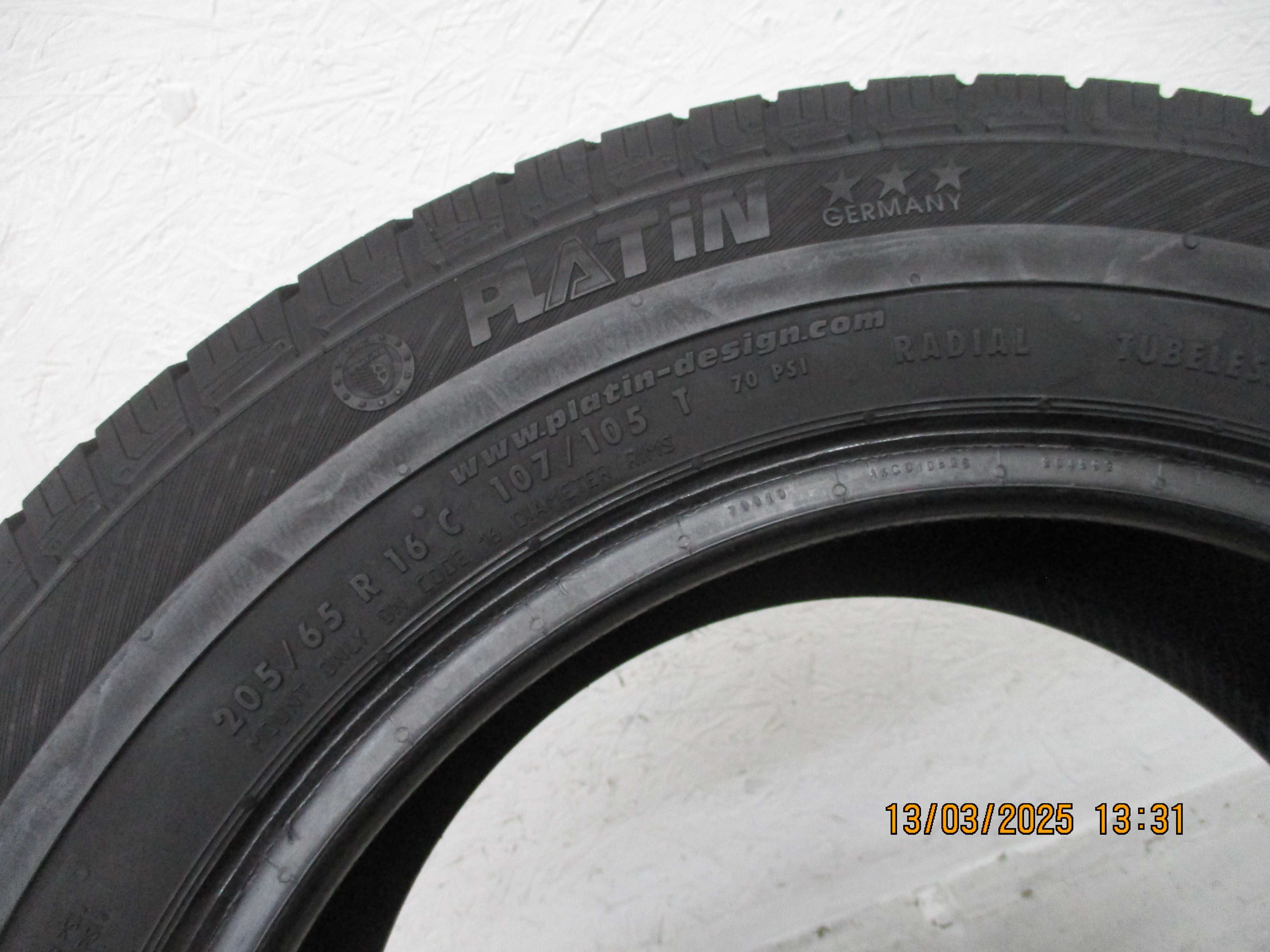 1x 205/65R16C Platin RP510 VAN 7mm