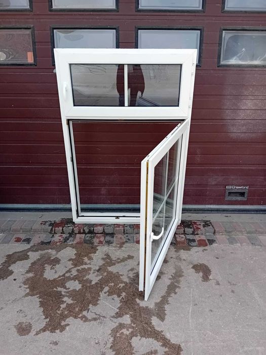 Okna z krzyżem szprosem białym 109x169 pcv plastikowe okno DOWÓZ KRAJ