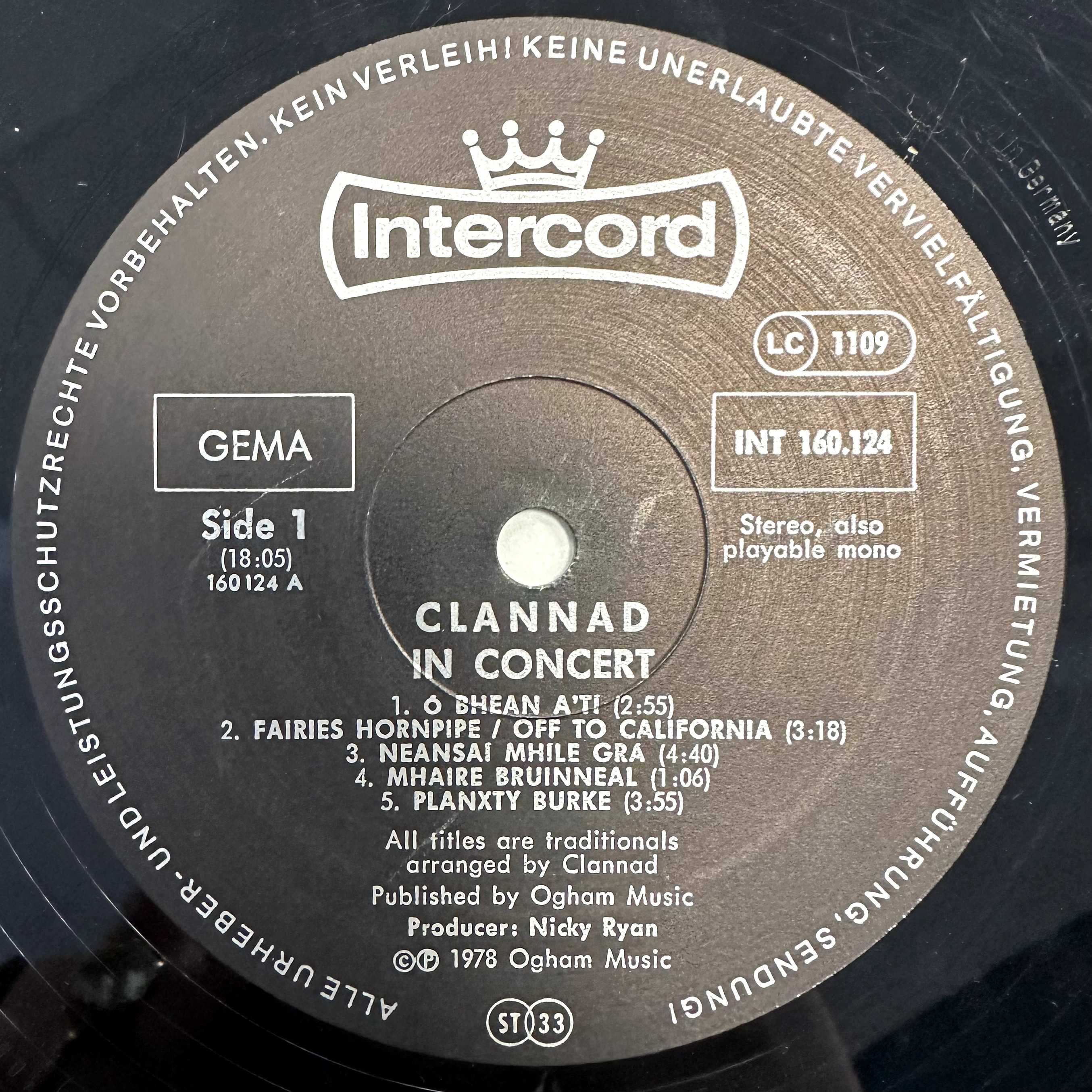 Clannad in Concert (Vinyl, 1978, Germany)