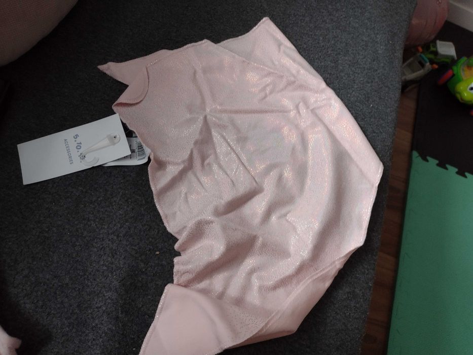 Czapeczka z chustką wiosenno-jesienna 5.10.15 roz48-50 jasno różowa