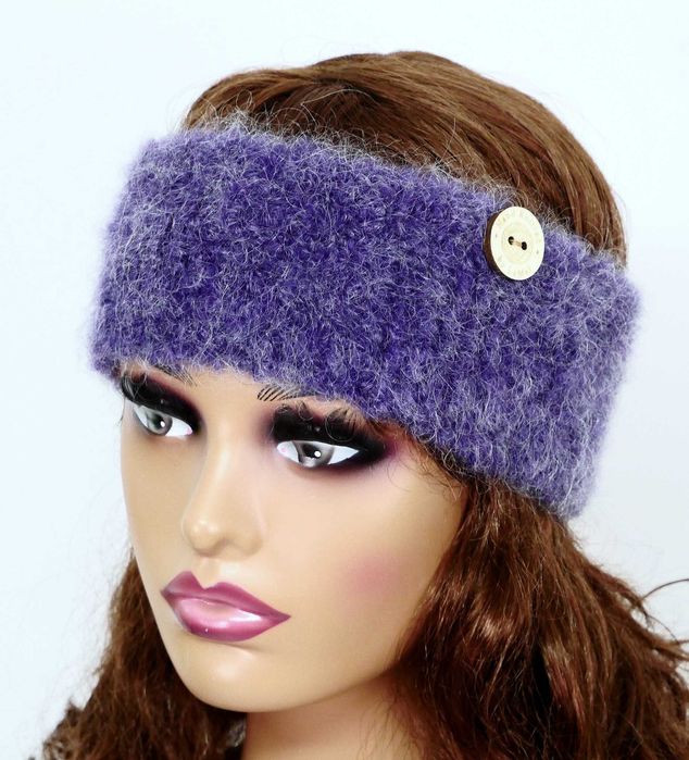 LaMel Opaska na głowę uszy bukle  Alpaka  handmade obw.52 - 55cm