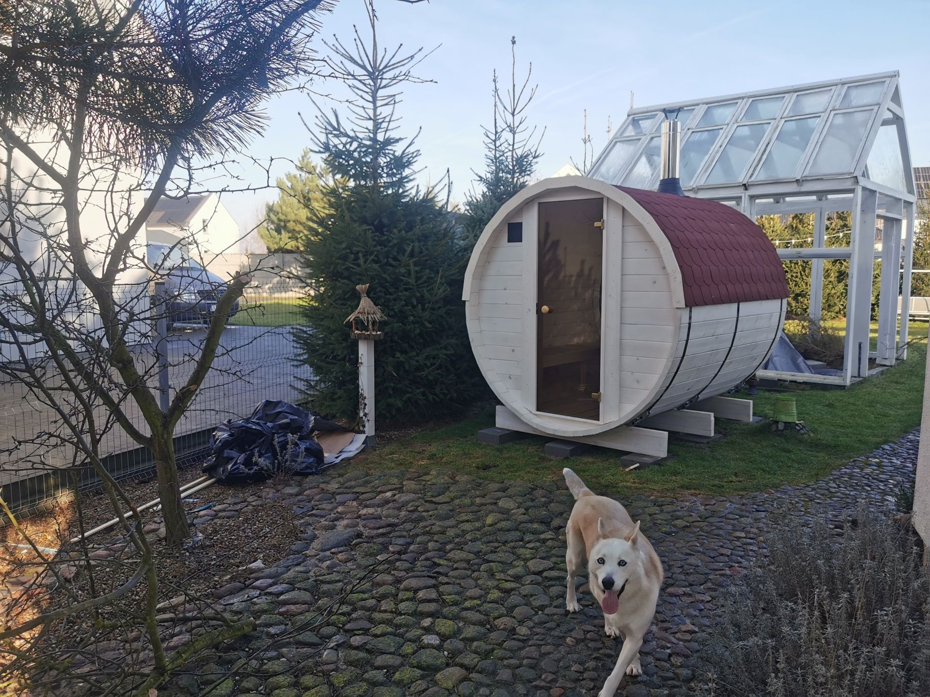Sauna ogrodowa Pełna panorama 2,5x2,1 Piec +akcesoria!