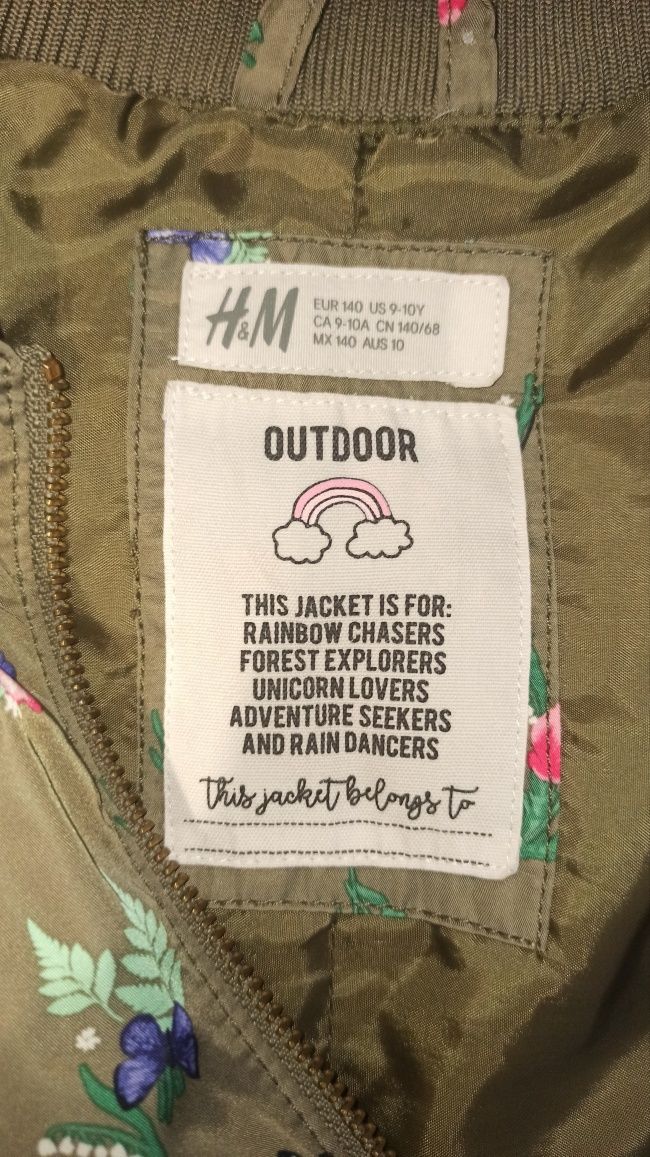 Kurtka bomberka H&M khaki dla dziewczyny